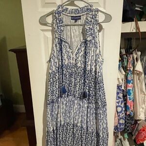 Blue and White Women's Dress